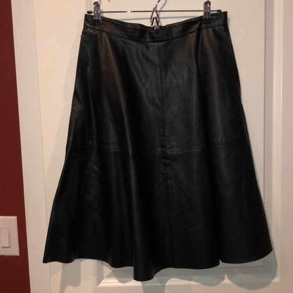 faux leather a line midi skirt
